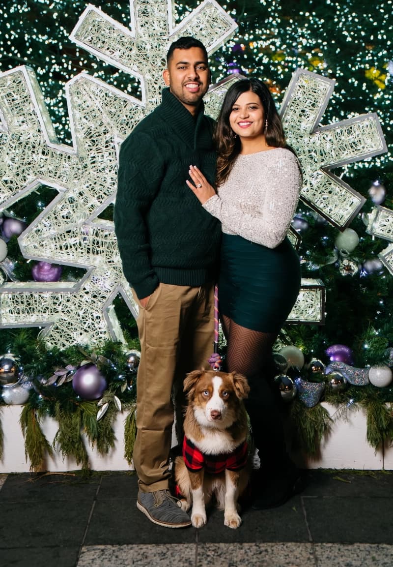 Dr Rachit Goyal with Fiance Niya and Service Dog Lassi