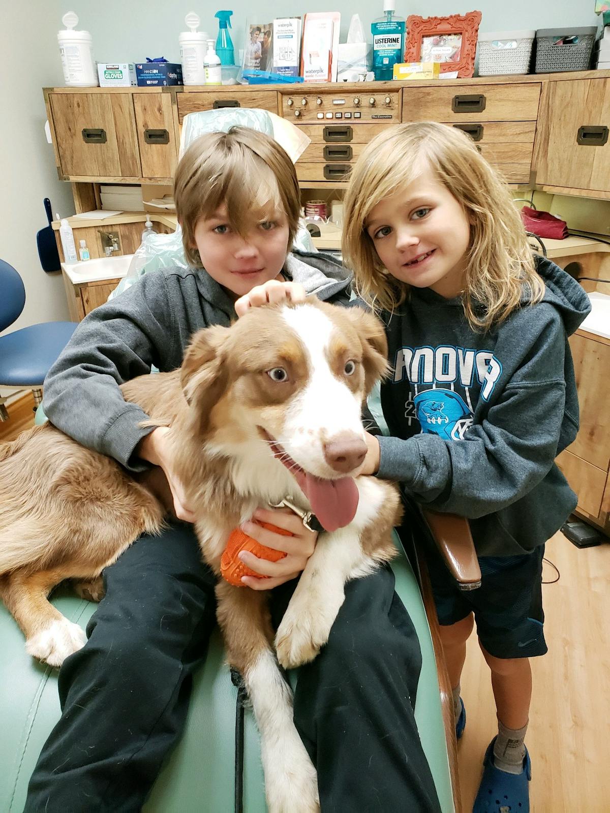 Crystal Cove Pediatric Patients with Service Dog